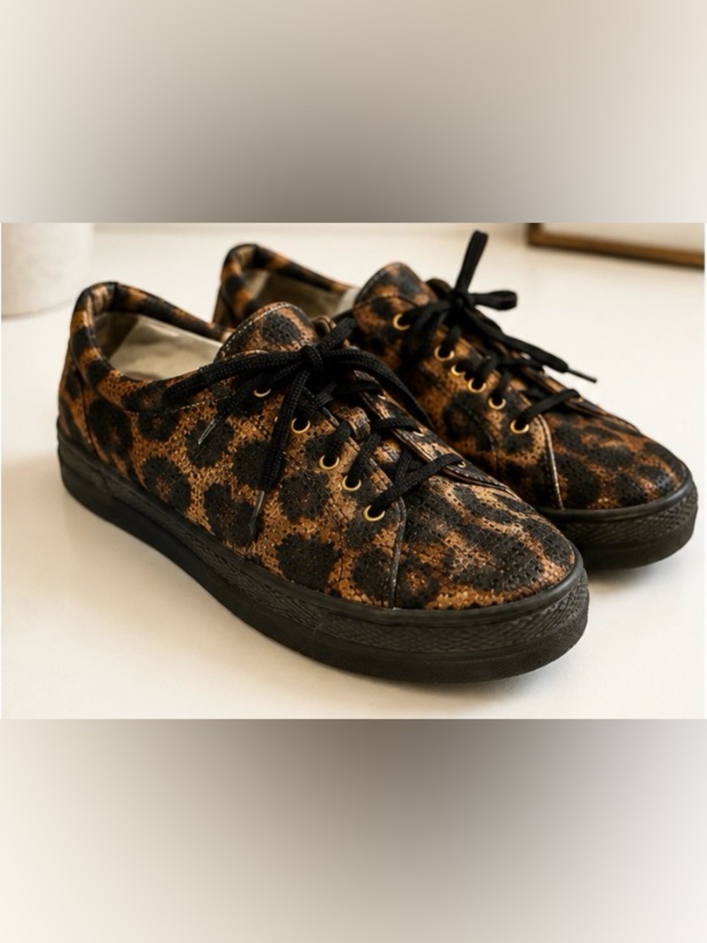 Stuart Weitzman for Browns Leopard Print Sneakers Size 8